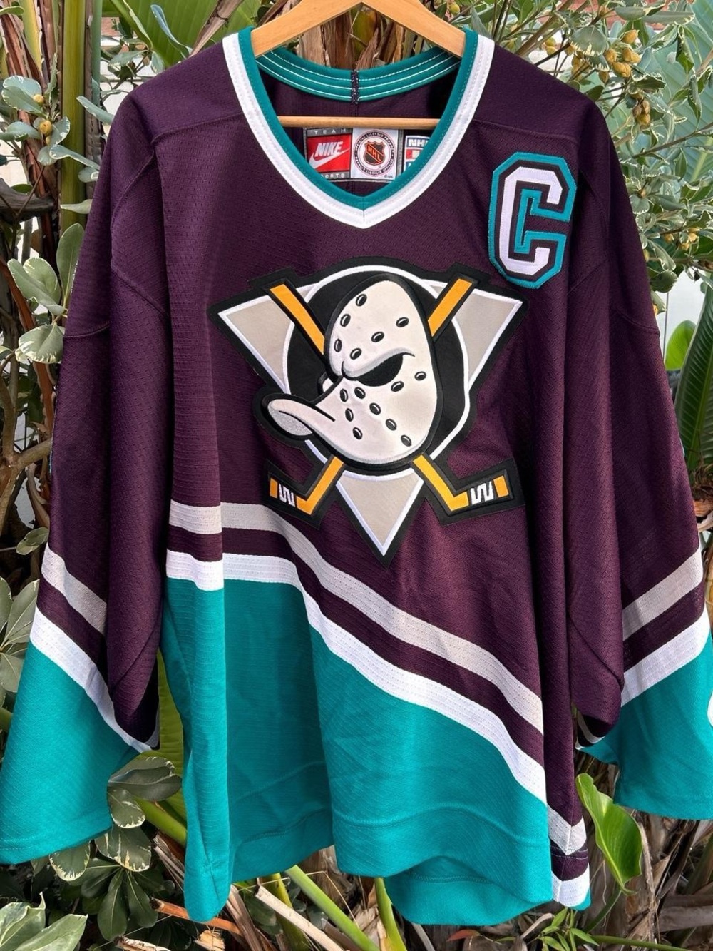 Vintage 90s Nike Mighty Ducks Paul Kariya #9 C NHL Jersey 52 Canada